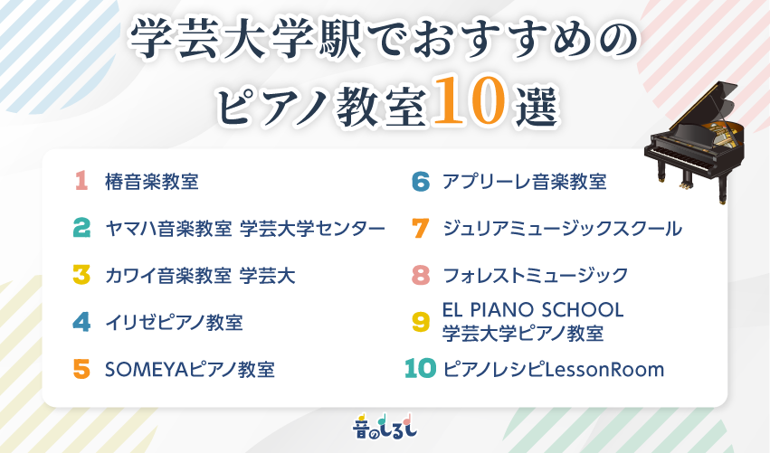 学芸大学駅でおすすめのピアノ教室10選