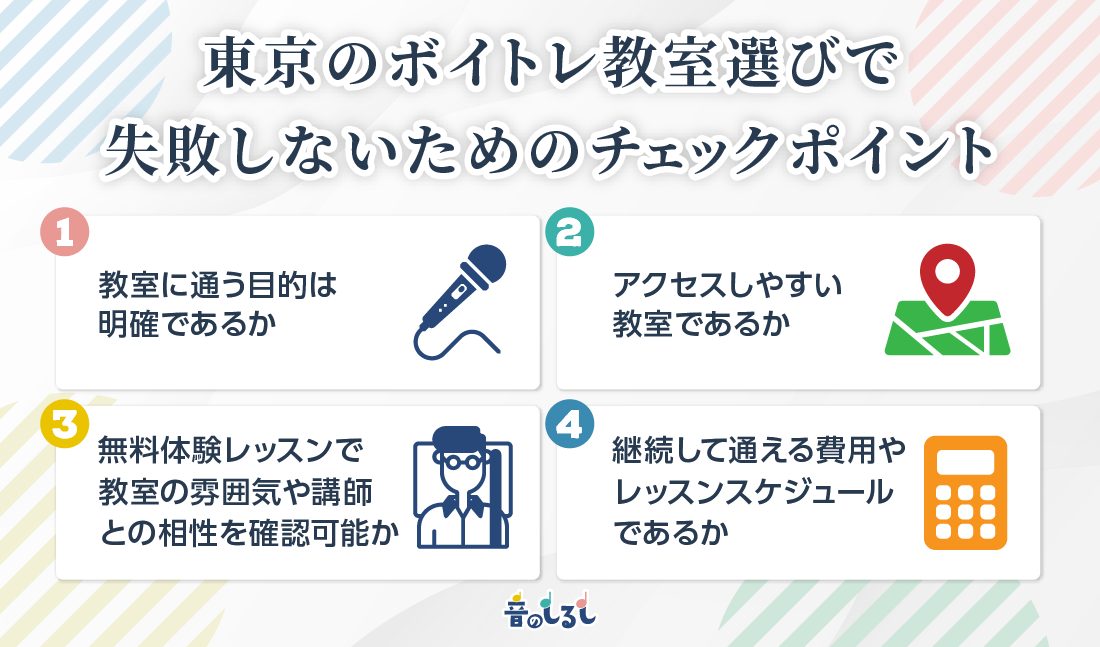 東京のボイトレ教室選びで失敗しないためのチェックポイント