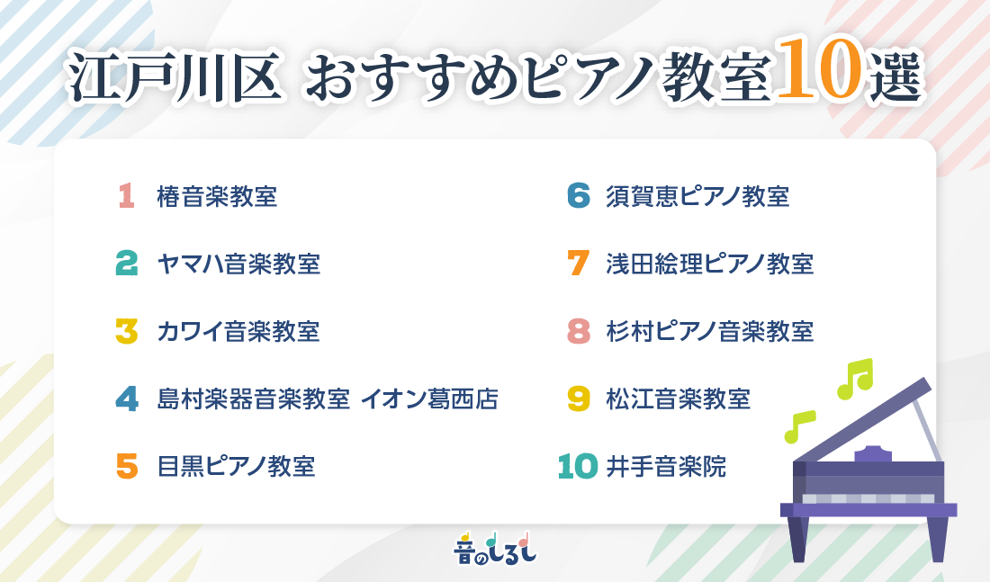 江戸川区でおすすめのピアノ教室10選