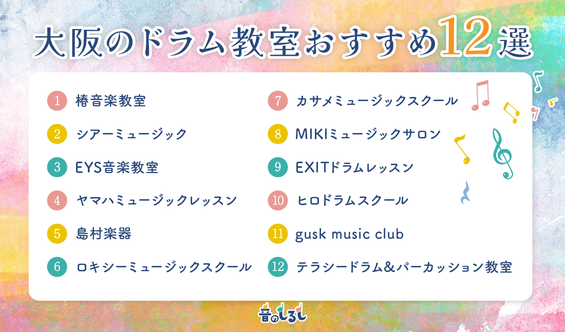 大阪にあるドラム教室おすすめ12選