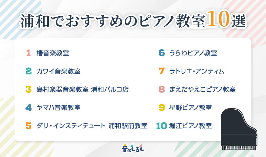 浦和でおすすめのピアノ教室10選