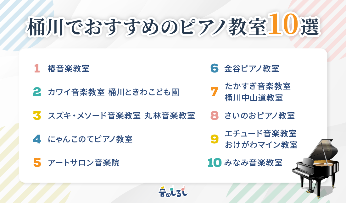 桶川でおすすめのピアノ教室10選