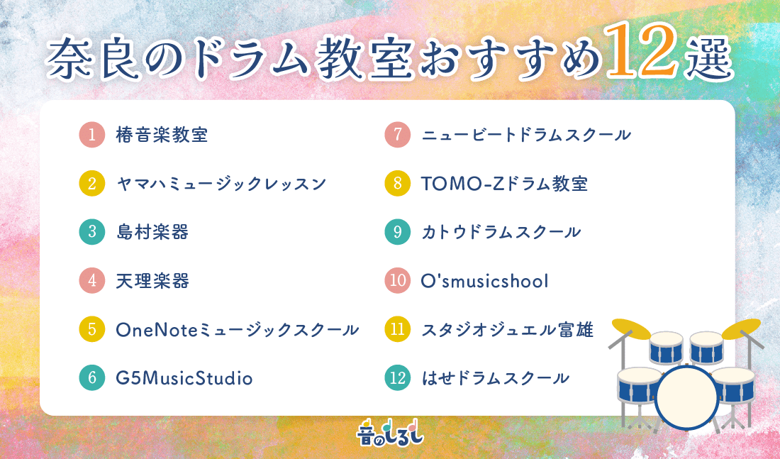 奈良にあるドラム教室おすすめ12選